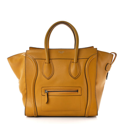 Celine Drummed Calfskin Mini Luggage Ocre 1 of 17