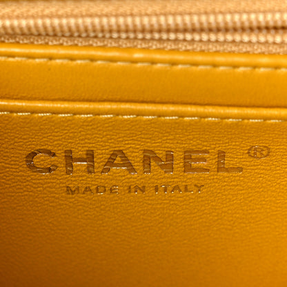 Chanel Lambskin Quilted Mini Top Handle Rectangular Flap Yellow 5 of 8