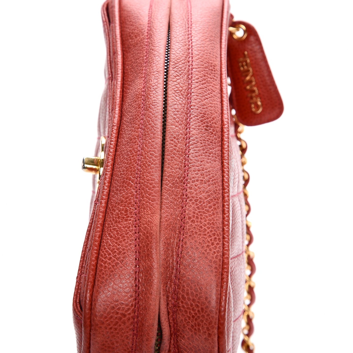 Caviar Quilted Camera Case Red