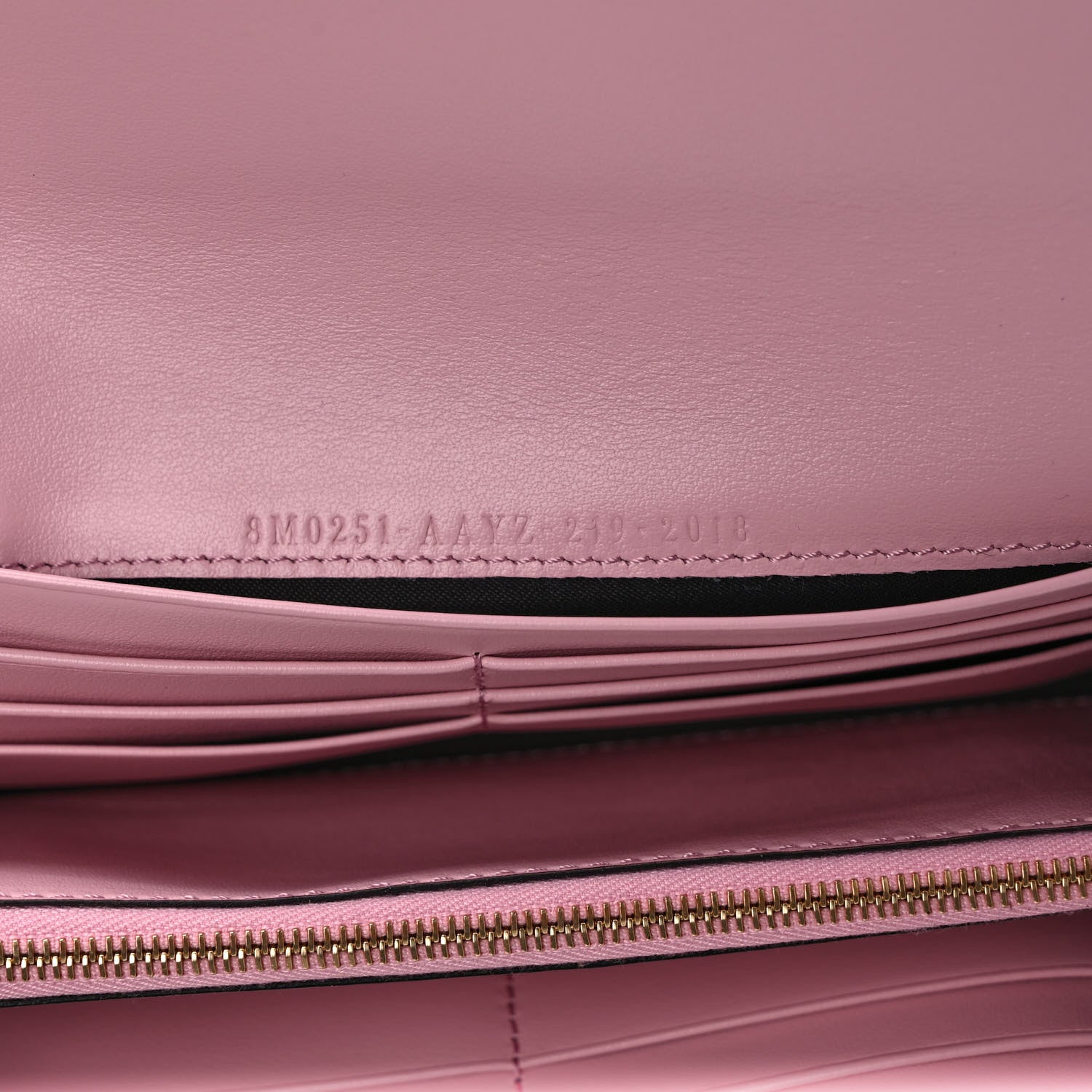 Fendi Vitello King Tamponato Logo Embossed Continental Wallet Rosa Acquerello 7 of 8