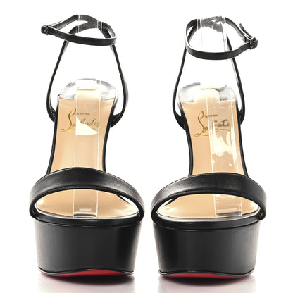 Christian Louboutin Nappa Loubi Queen Alta 150 Platform Sandals 37.5 Black 3 of 9