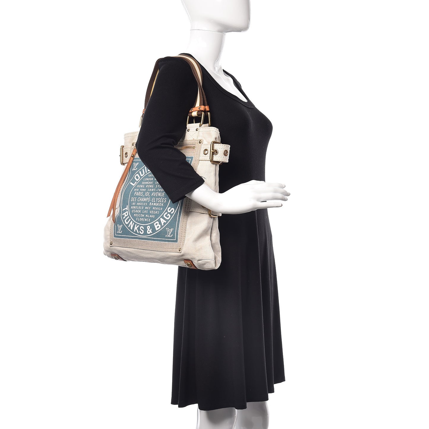 Toile Globe Shopper Cabas MM Blue