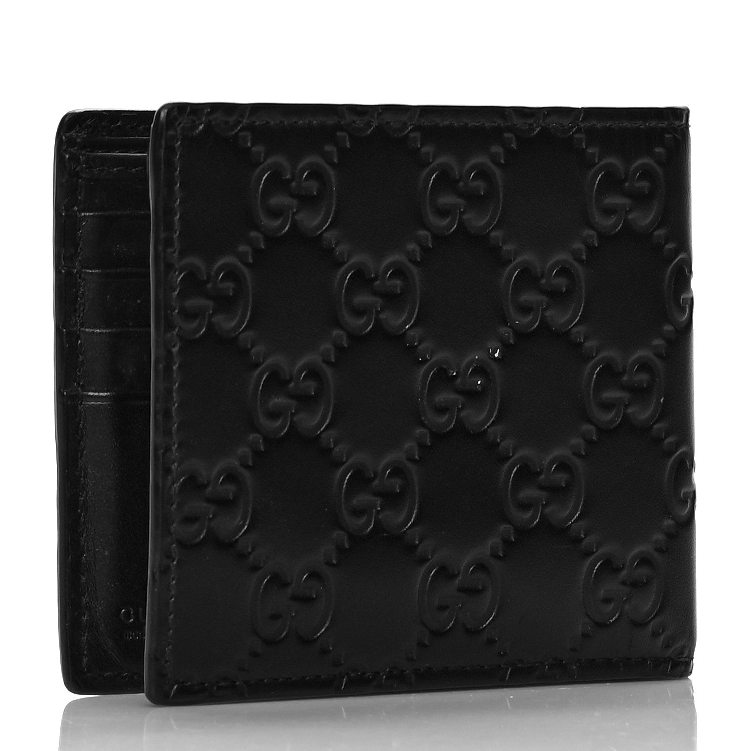 Gucci Guccissima Bi-Fold Wallet Black 3 of 9