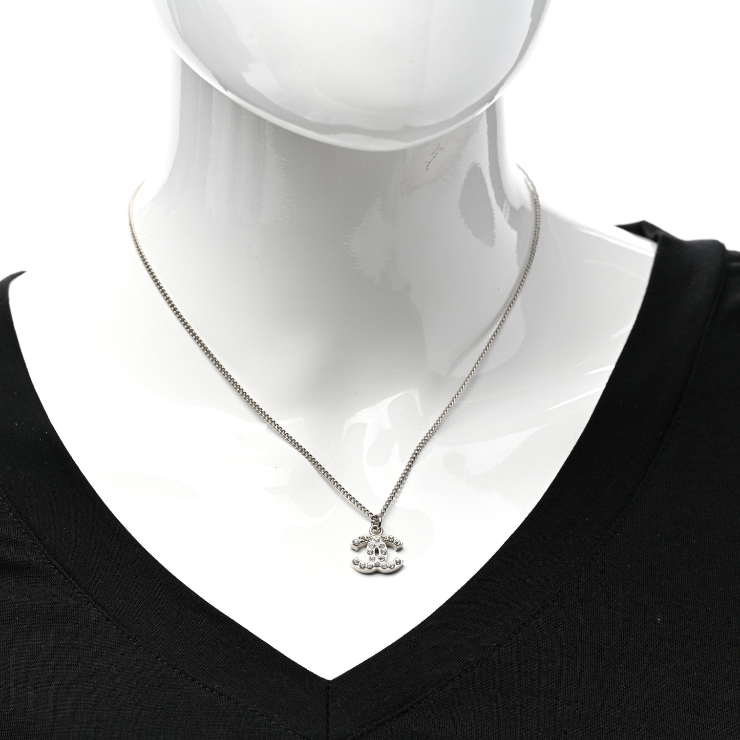 Crystal Timeless CC Necklace Silver