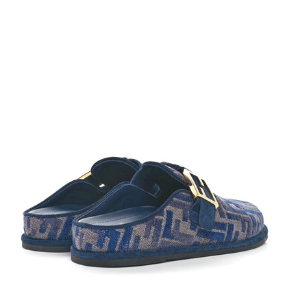 Fendi Velvet FF Fendi Feel Mules 36.5 Blue 4 of 8