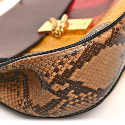Chloe Snakeskin Drew Shoulder Bag Brown Multicolor 8 of 9