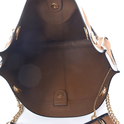Gucci Suede Patent Large Rajah Chain Tote Nocciola Black 5 of 10