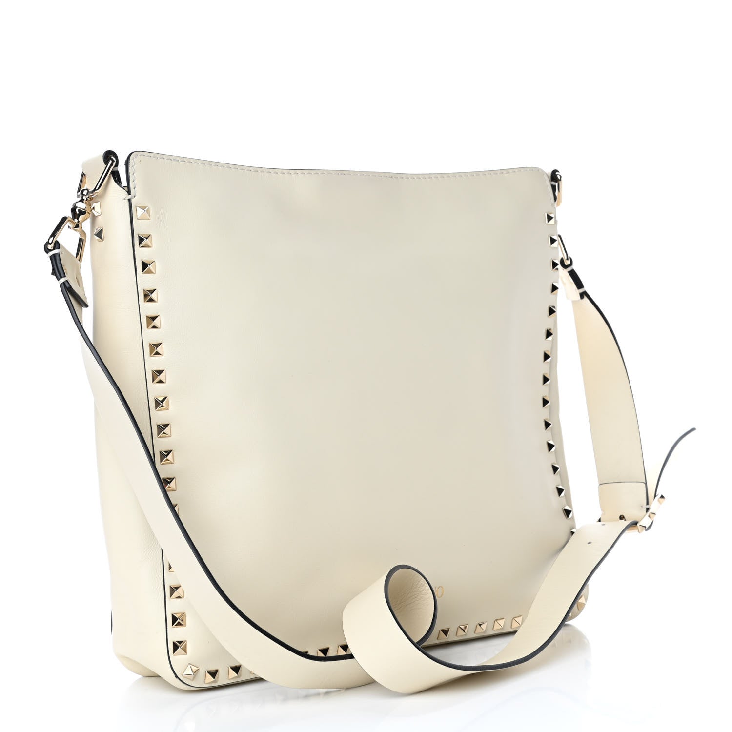 Valentino Garavani Vitello Large Rockstud All Over Flip-Lock Messenger Bag Light Ivory 2 of 4
