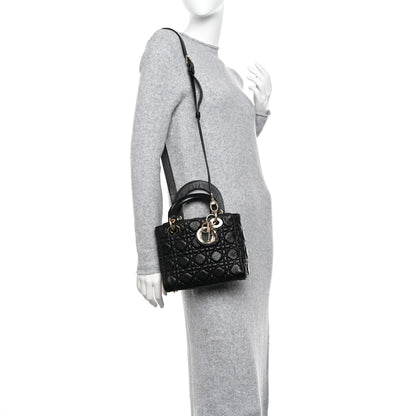 Christian Dior Grained Calfskin Cannage Small Lady Dior Black 2 of 10