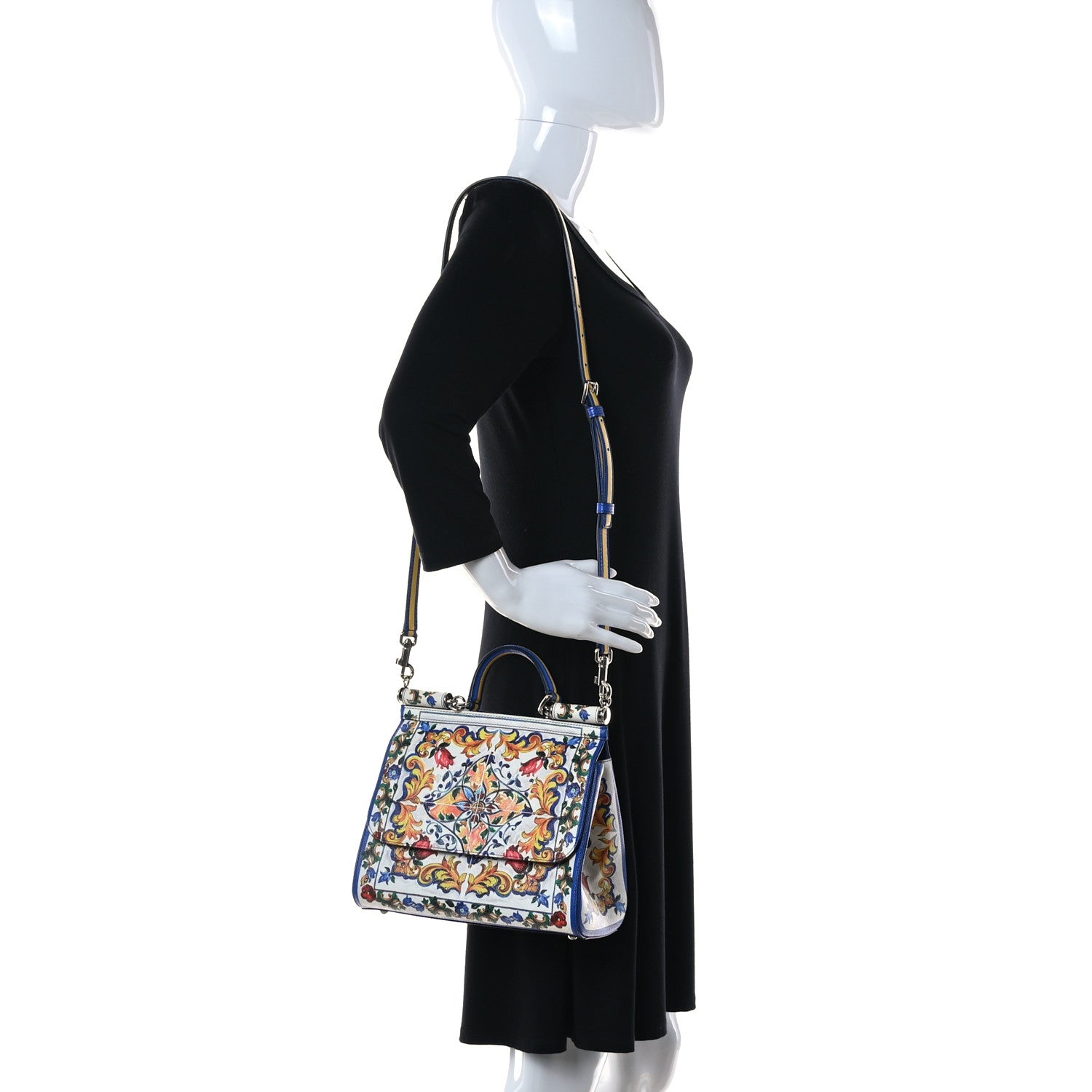 Dolce & Gabbana Dauphine Majolica Print Medium Miss Sicily Satchel Multicolor 2 of 11