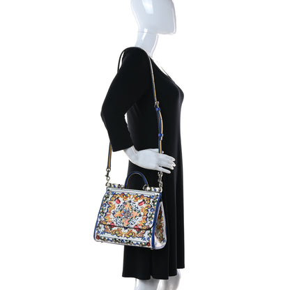 Dolce & Gabbana Dauphine Majolica Print Medium Miss Sicily Satchel Multicolor 2 of 11