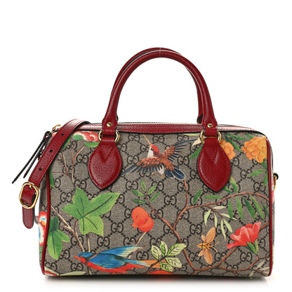 Gucci GG Supreme Monogram Tian Small Boston Beige Multicolor Red 1 of 11