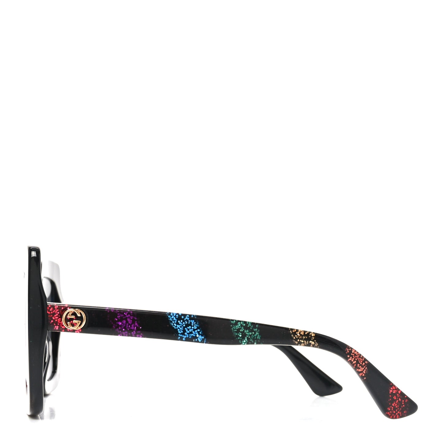 Acetate Oversize Stripe Sunglasses GG0328S Black Multi