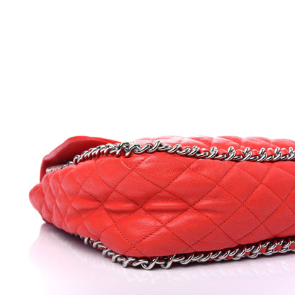 Chanel Washed Lambskin Quilted Maxi Chain Around Flap Red 8 of 11
