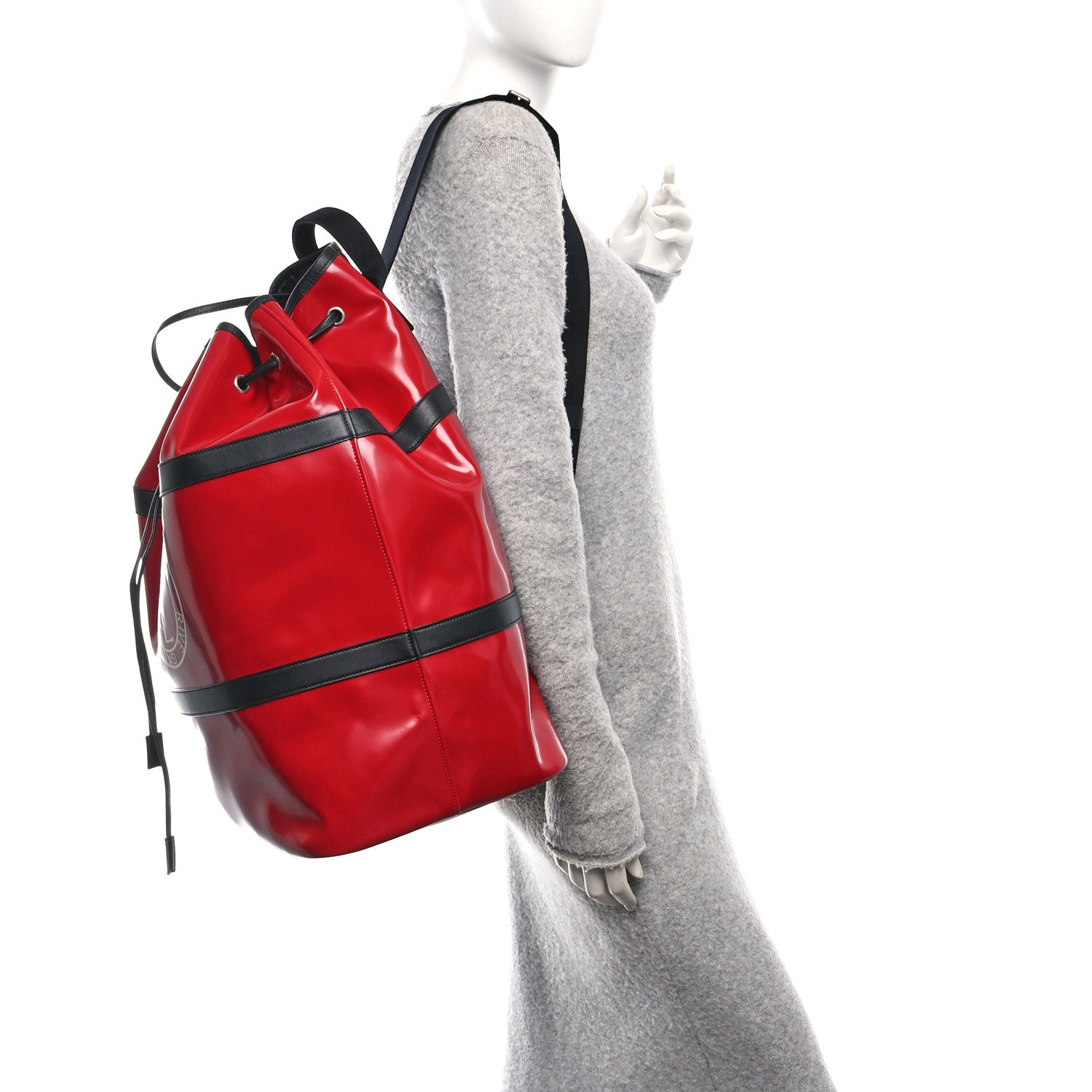 Saint Laurent PVC Calfskin Rive Gauche Sling Bag Wax Red 2 of 10