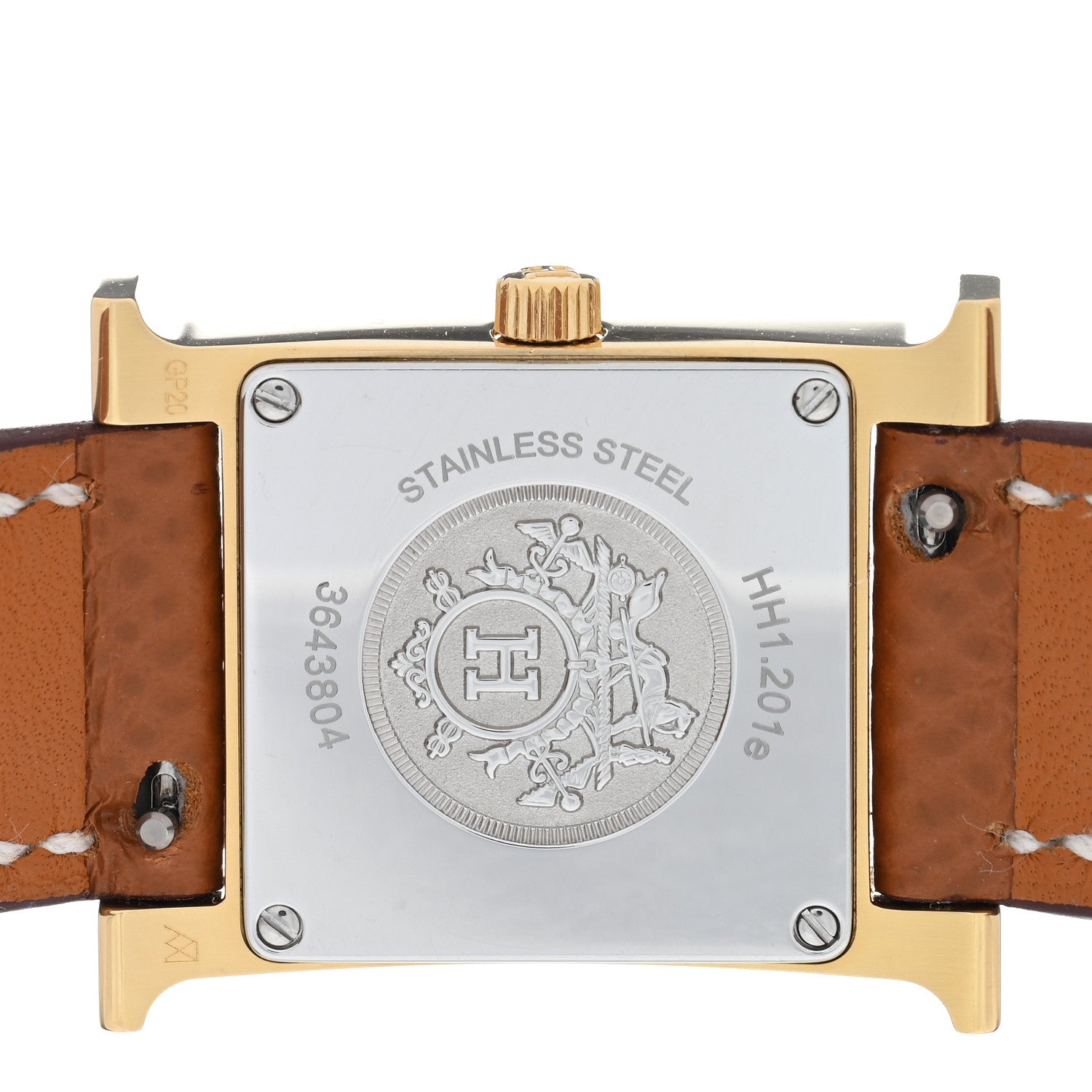 Hermes Stainless Steel Epsom 21mm Heure H Hour Quartz Watch Gold 4 of 4
