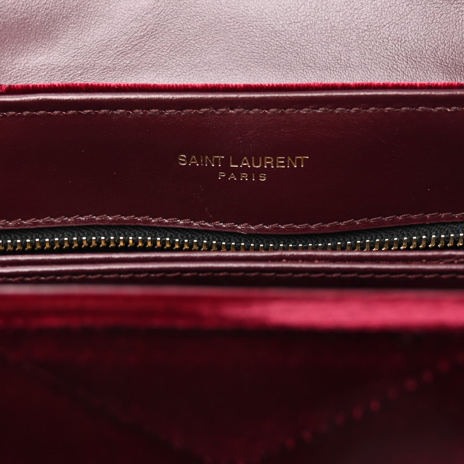 Saint Laurent Velvet Y Quilted Monogram Toy Loulou Crossbody Bag French Burgundy 6 of 10
