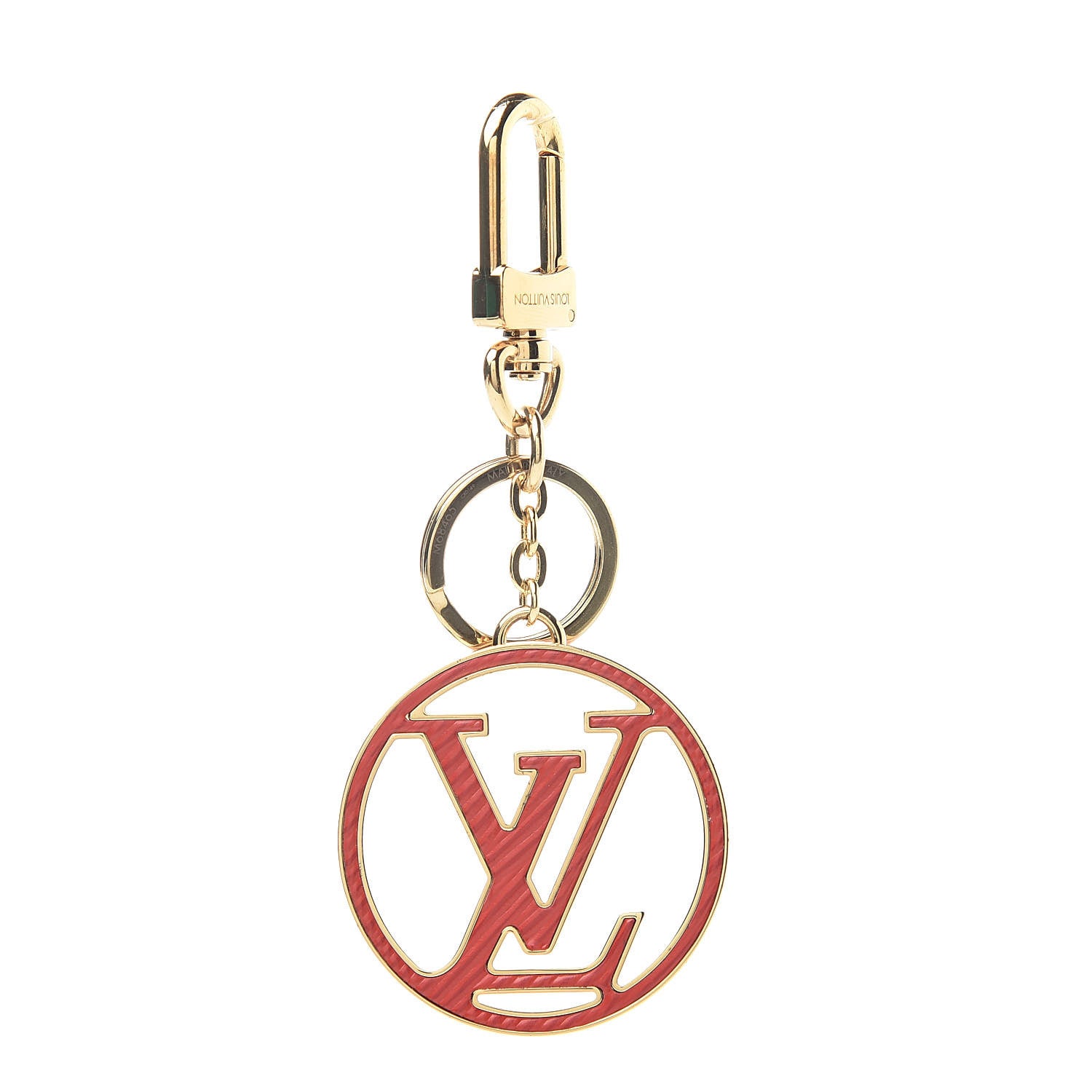 Louis Vuitton Epi LV Circle Bag Charm Key Holder Red Pink 1 of 4