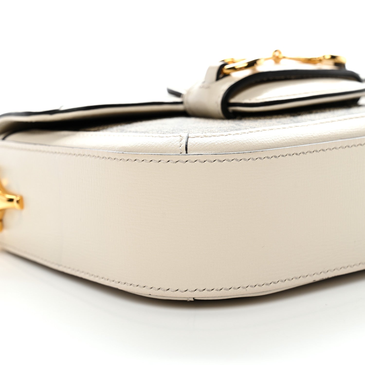 Gucci GG Supreme Monogram Web Mini Horsebit 1955 Shoulder Bag Beige Mystic White 8 of 13