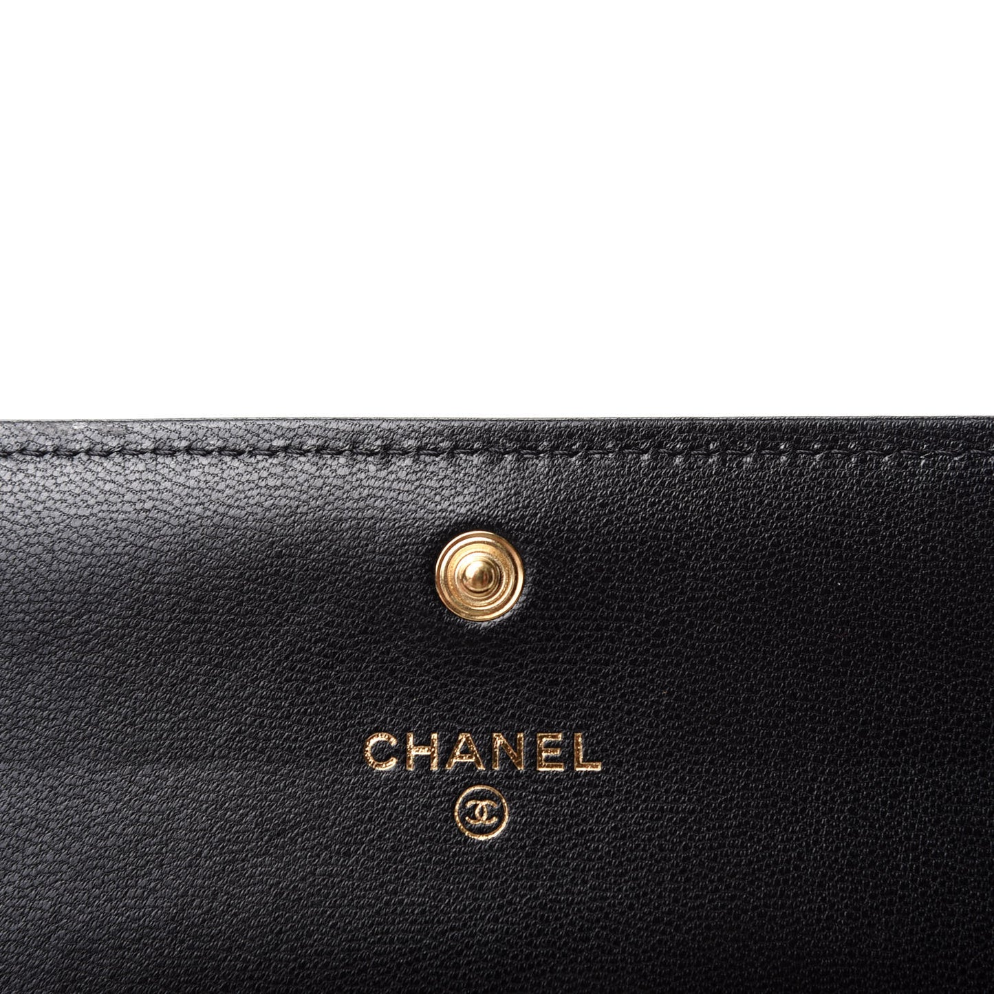 Goatskin Quilted Chanel 19 Flap Wallet Black