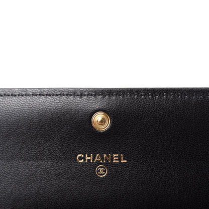 Chanel Goatskin Quilted Chanel 19 Flap Wallet Black 6 of 8