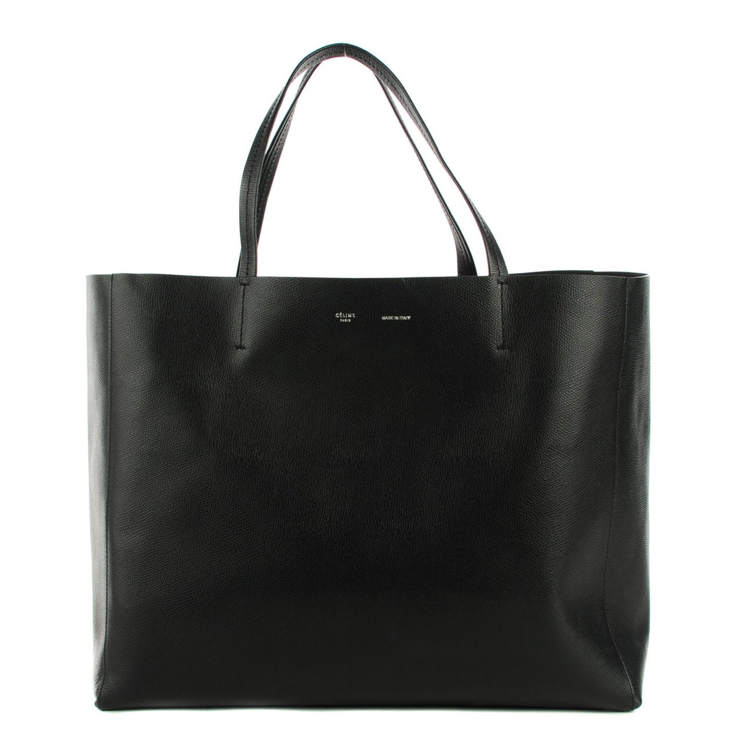 Grained Calfskin Horizontal Cabas Black