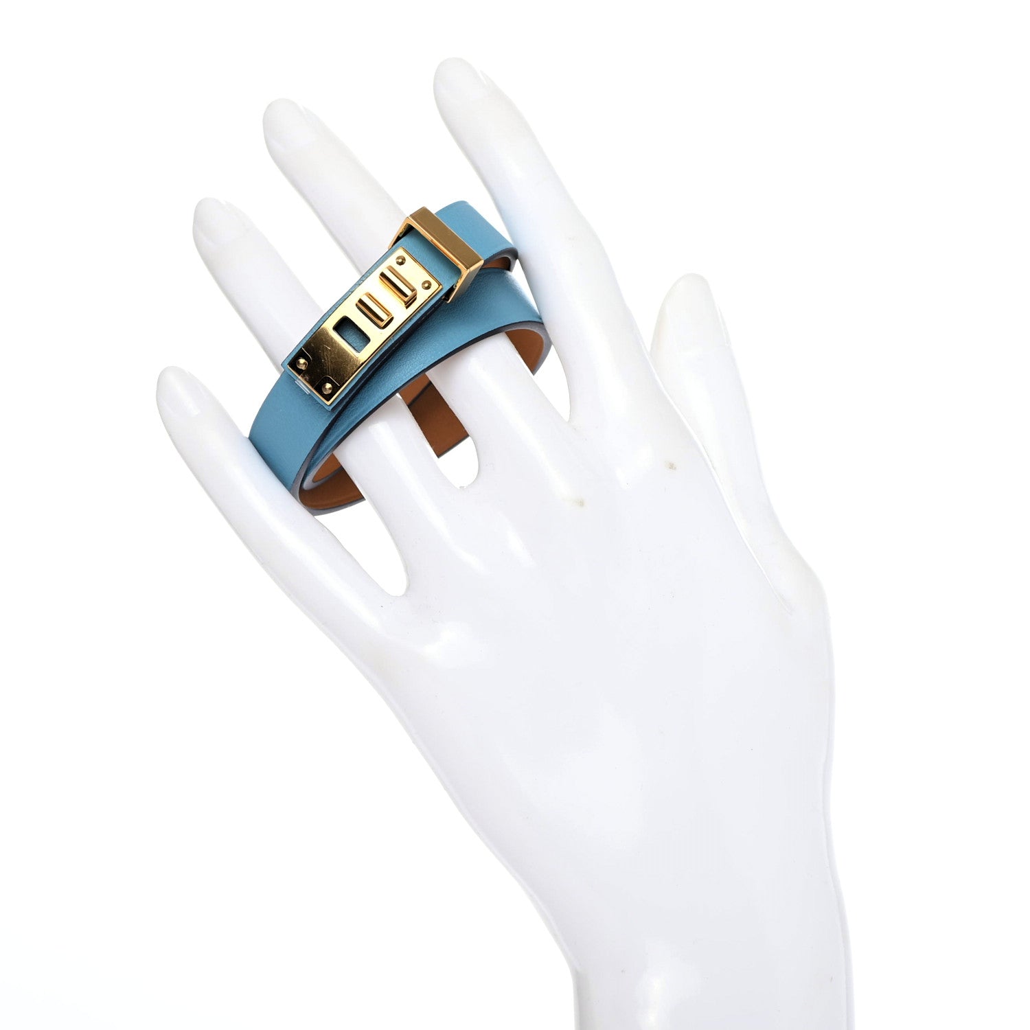 Hermes Swift Mini Dog Double Tour Bracelet T2 Bleu Du Nord 2 of 5