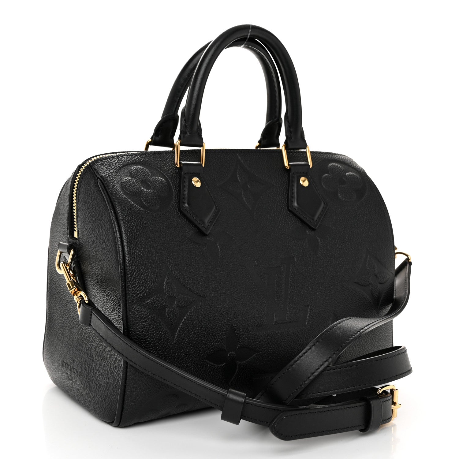 Louis Vuitton Empreinte Monogram Giant Speedy Bandouliere 25 Black 3 of 9