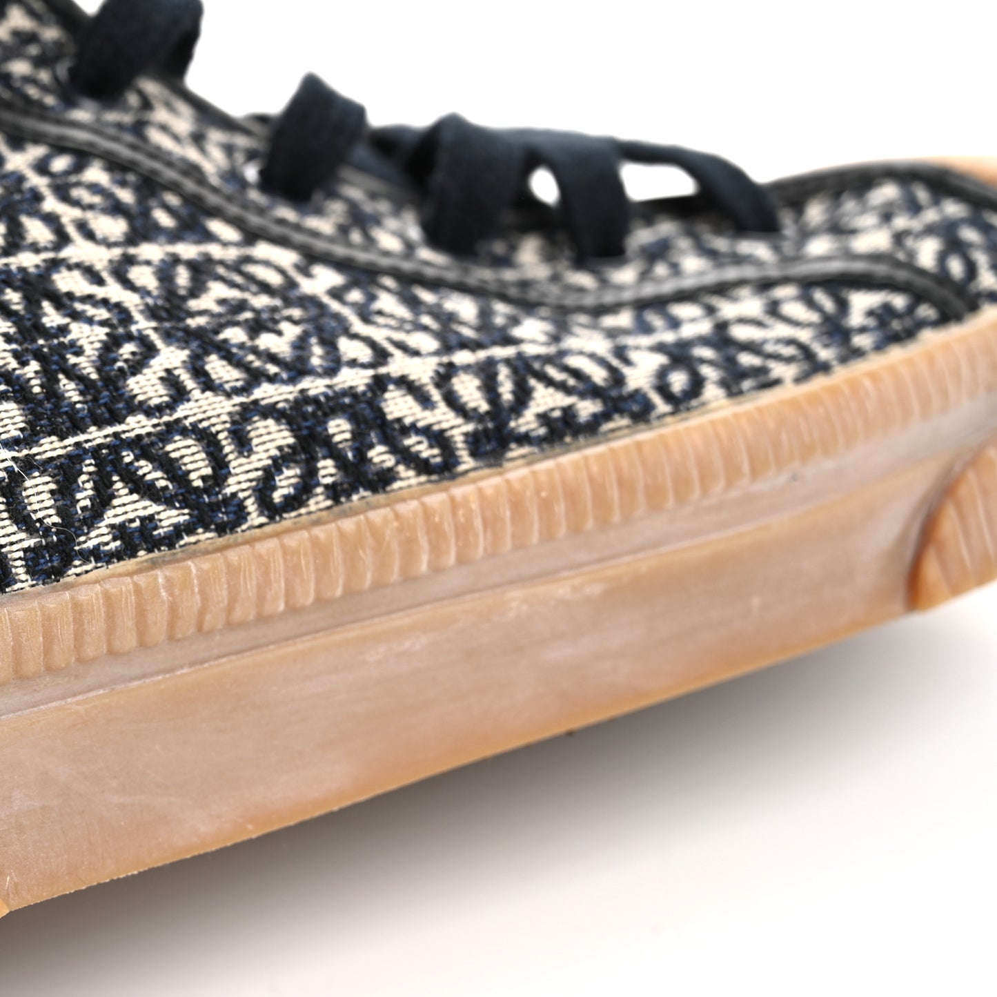 Jacquard Anagram Calfskin High Top Sneakers 41 Navy