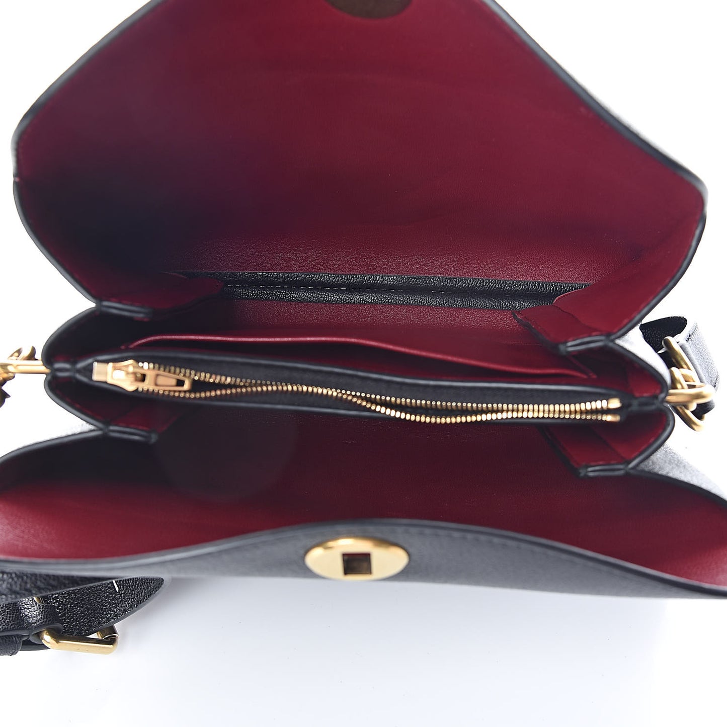 Shiny Grained Goatskin S Flap Bag Black