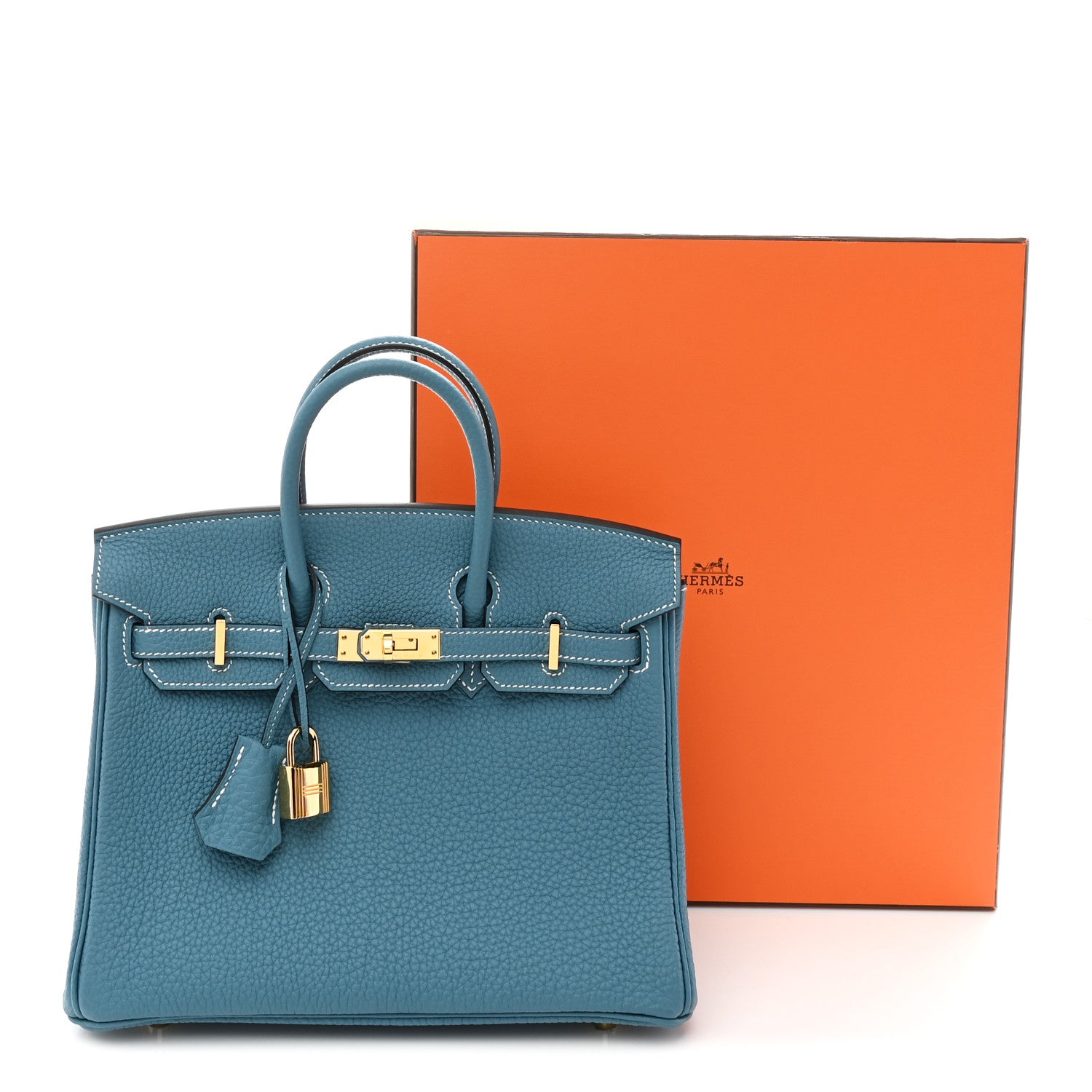 Hermes Togo Birkin 25 New Blue Jean 11 of 11