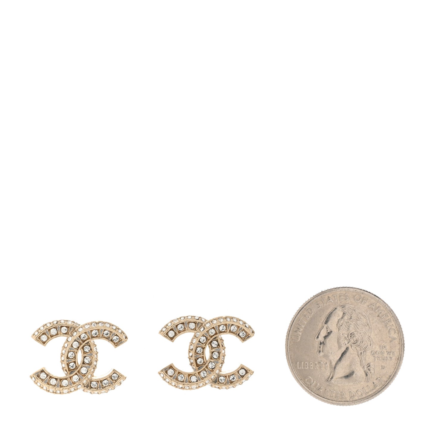 Crystal Timeless CC Earrings Light Gold