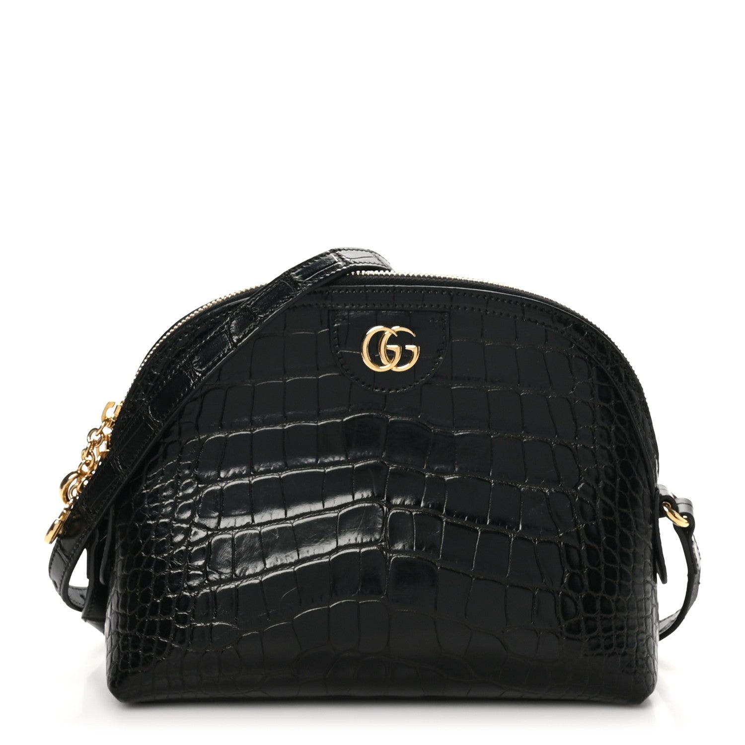 Gucci Alligator Small GG Charm Dome Bag Black 1 of 10