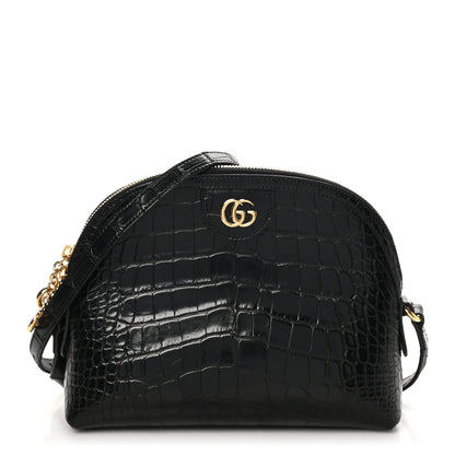 Gucci Alligator Small GG Charm Dome Bag Black 1 of 10