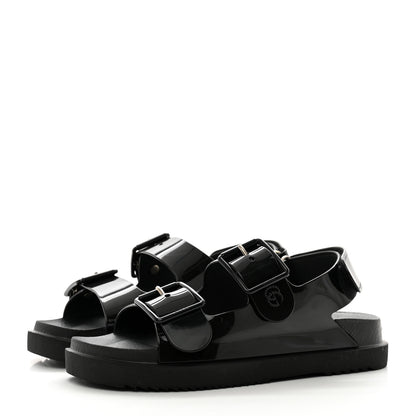 Gucci Rubber Mini Double G Womens Isla Dad Sandals 36 Black 3 of 7
