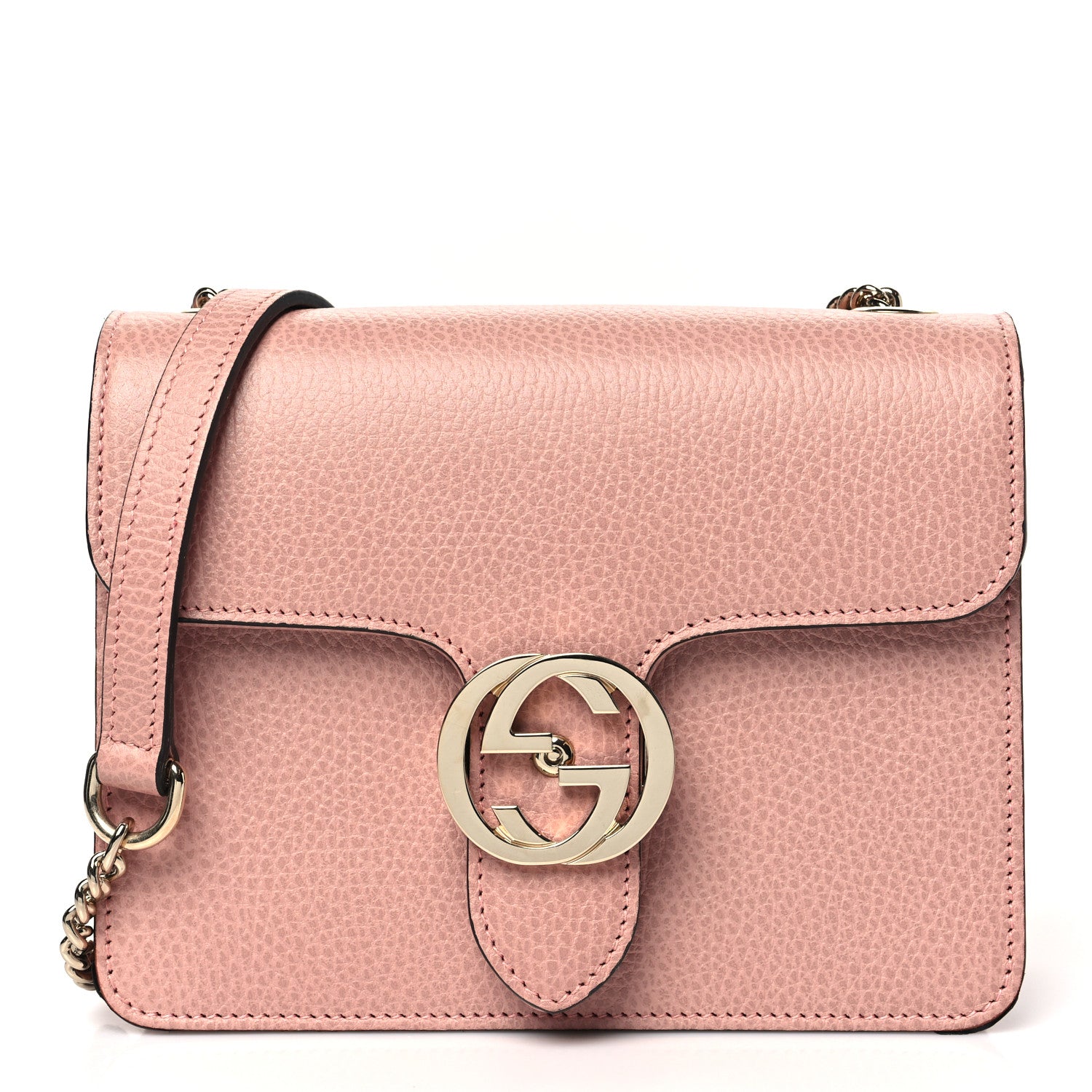 Gucci Dollar Calfskin Small Interlocking G Shoulder Bag Soft Pink 1 of 10