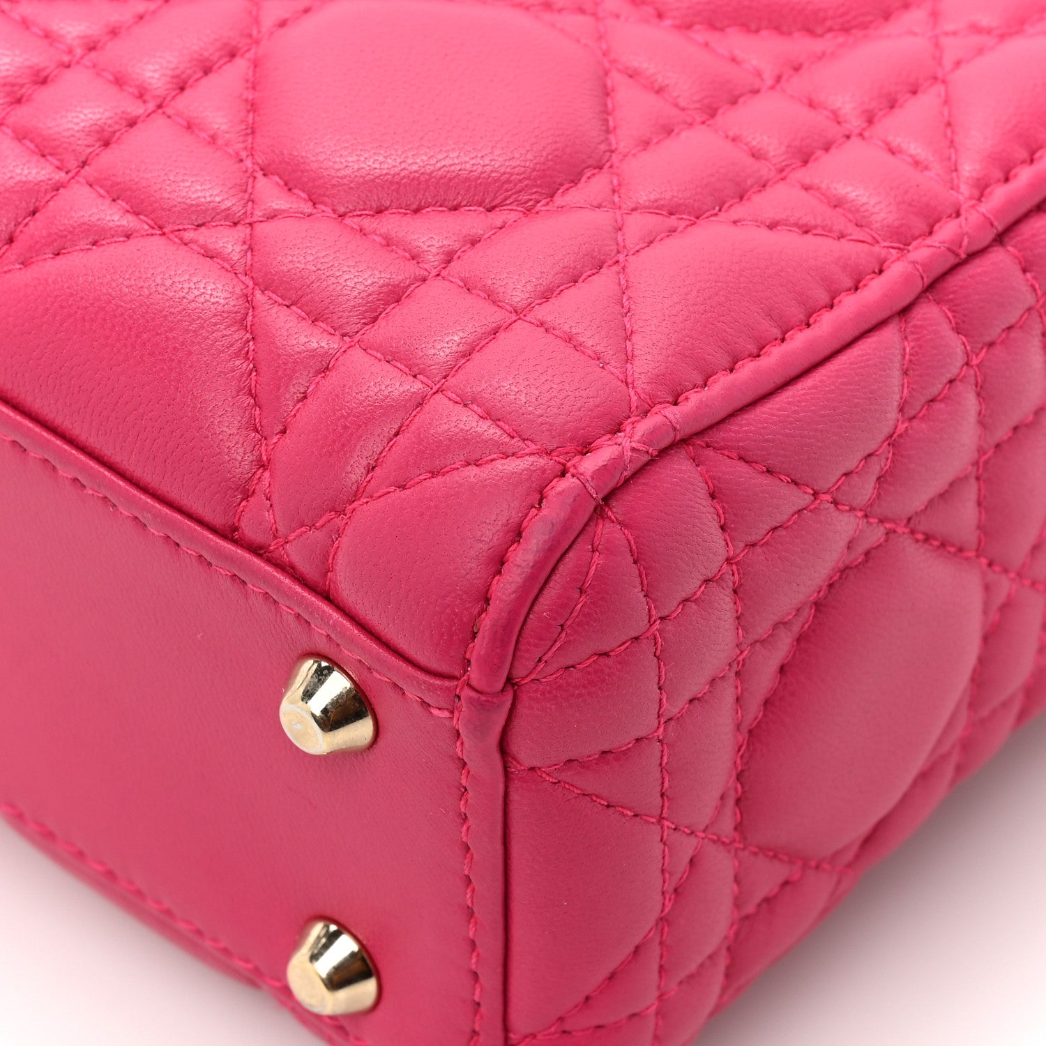 Christian Dior CHRISTIAN DIOR Lambskin Cannage Mini Lady Dior Fuchsia 15 of 17