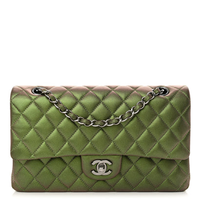 Chanel Iridescent Lambskin Quilted Medium Double Flap Green 1 of 13