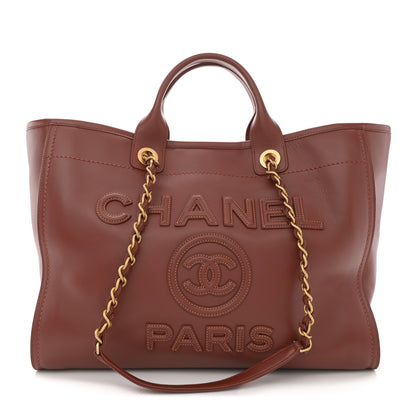 Chanel Calfskin Medium Deauville Tote Brown 1 of 12