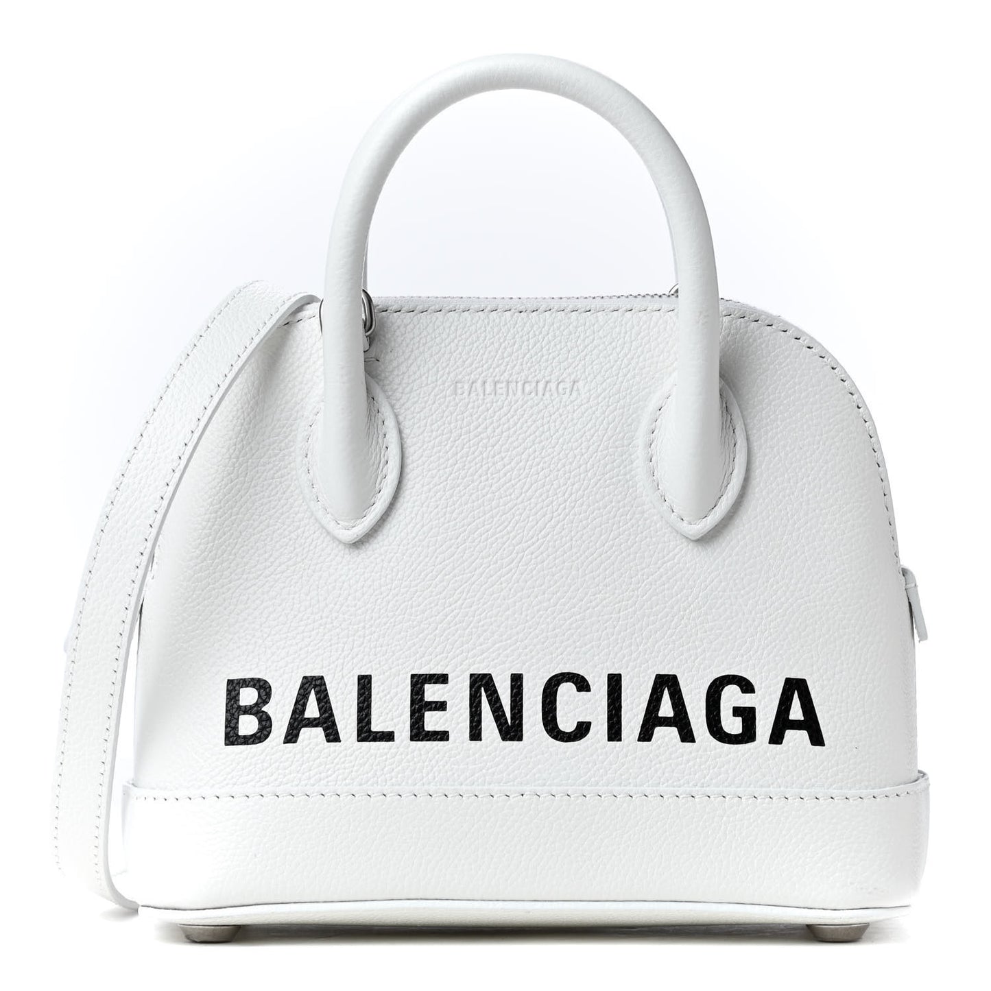 Grained Calfskin XXS Ville Top Handle Bag White Black