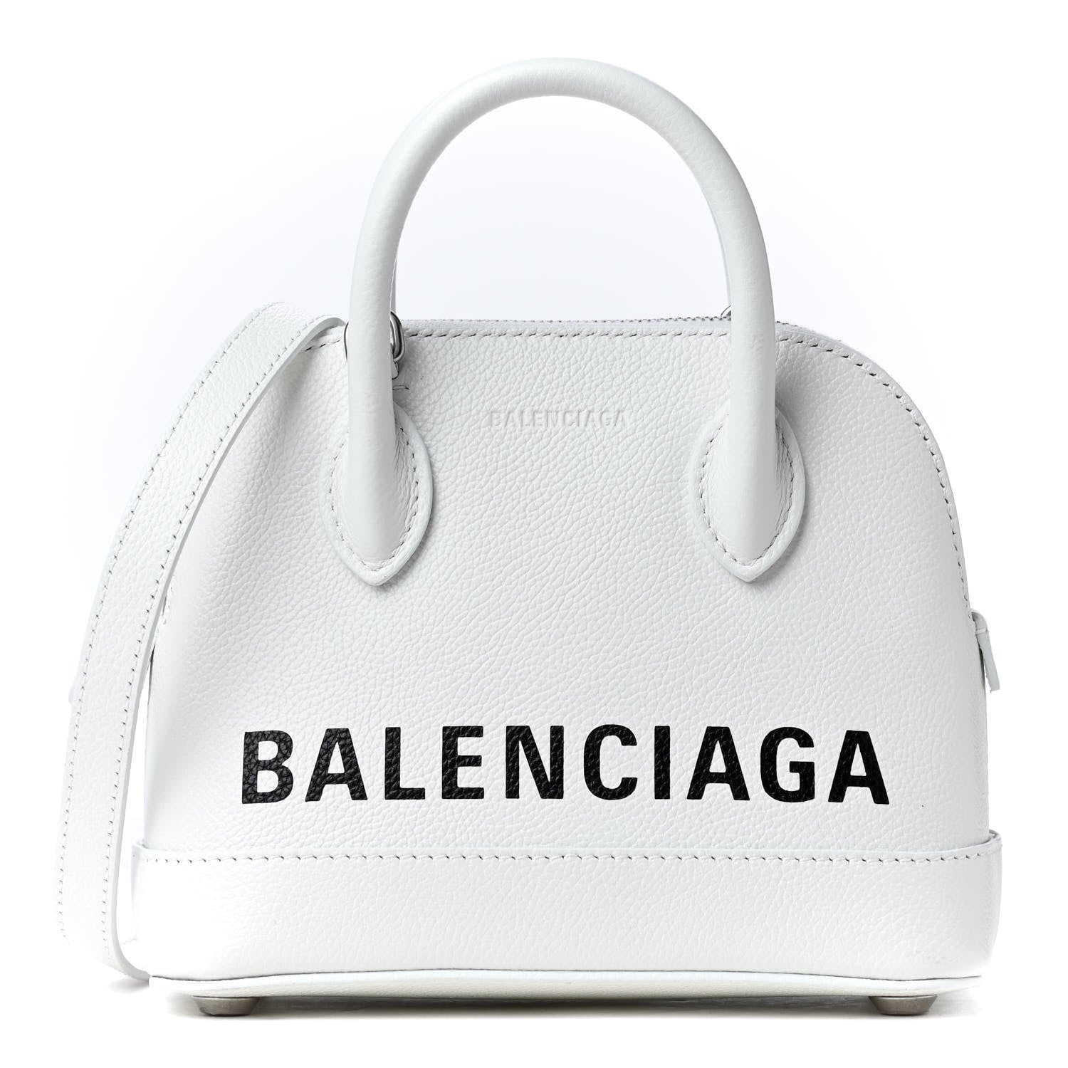 Balenciaga Grained Calfskin XXS Ville Top Handle Bag White Black 1 of 4