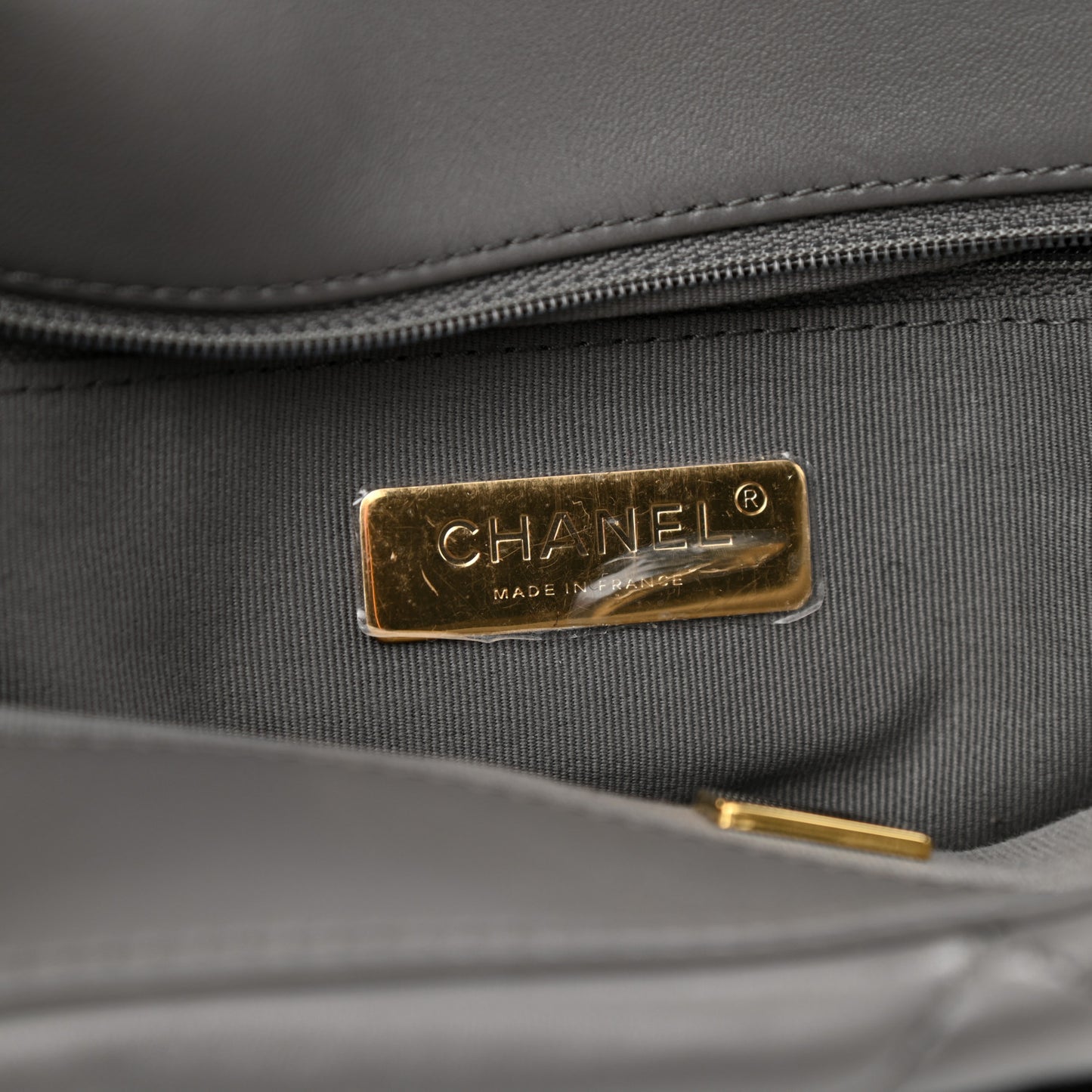 Lambskin Quilted Large Chanel 19 Flap Dark Grey