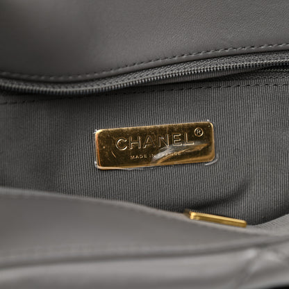Chanel Lambskin Quilted Large Chanel 19 Flap Dark Grey 6 of 10