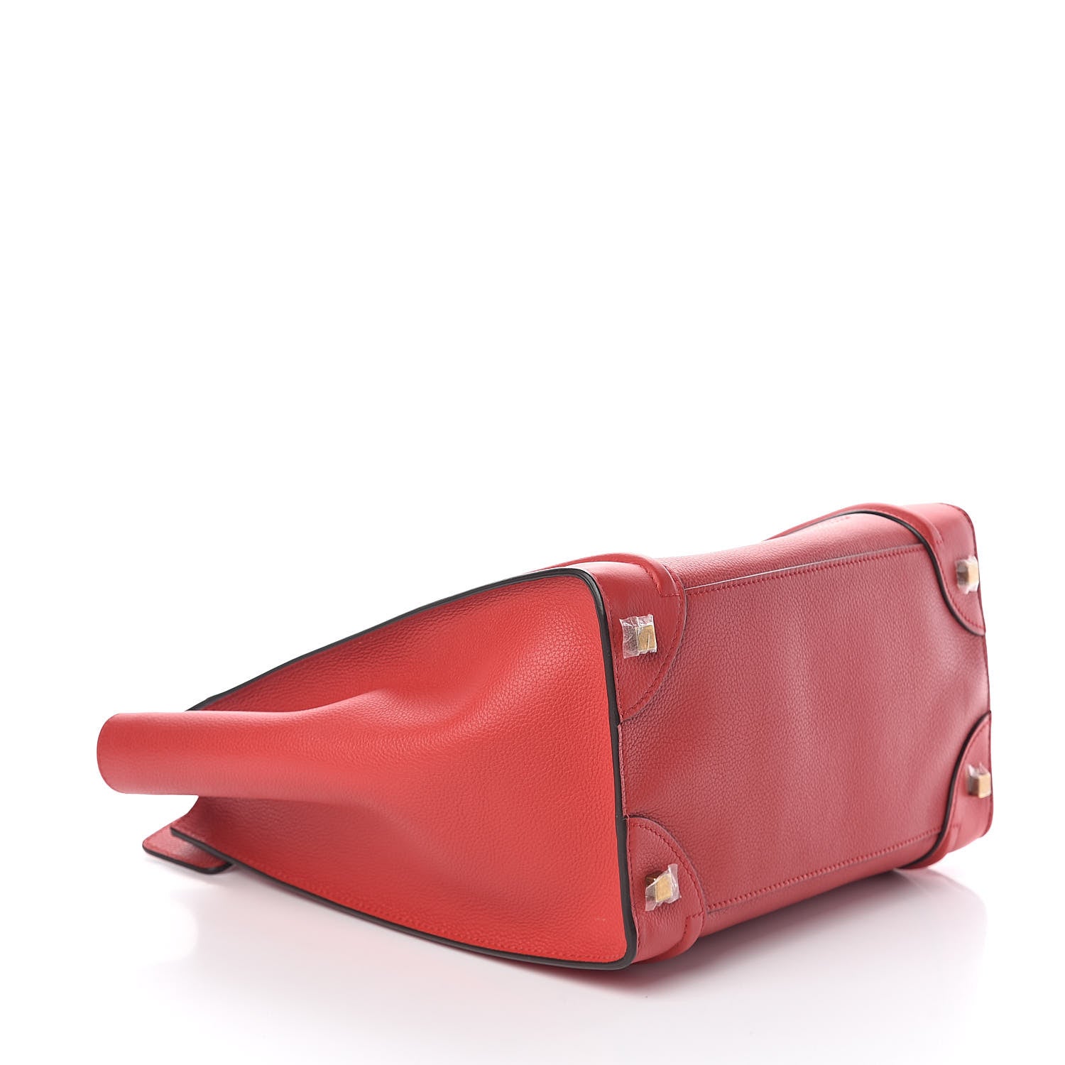 Celine Drummed Calfskin Mini Luggage Coquelicot 4 of 9