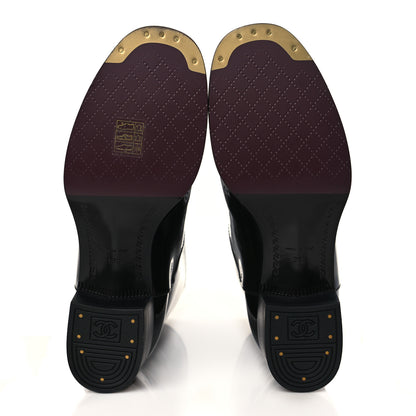 Chanel Patent CC Mid Calf Boots 38.5 Black 5 of 8