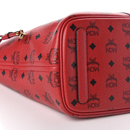 MCM Visetos Medium Liz Reversible Shopper Tote Ruby Red 11 of 17