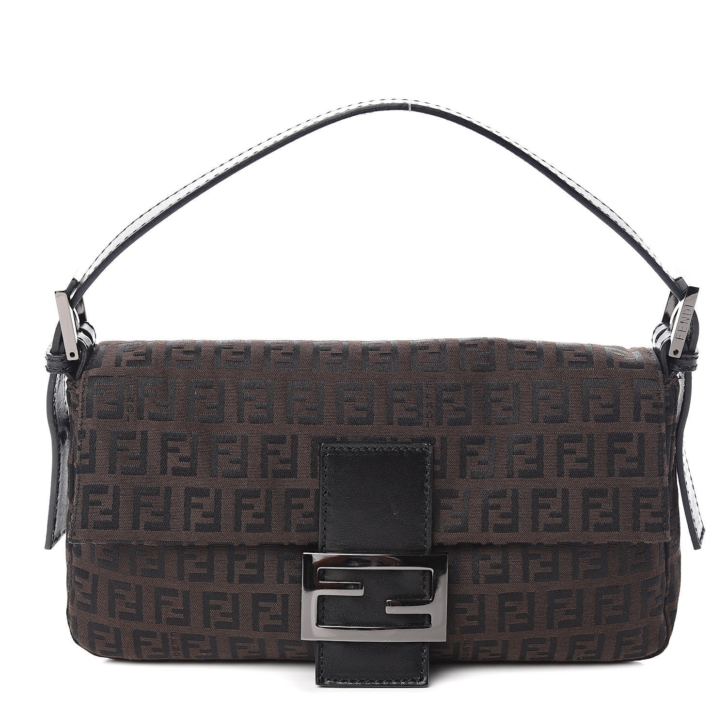 Fendi Zucchino Vitello Baguette Black Moro 1 of 10