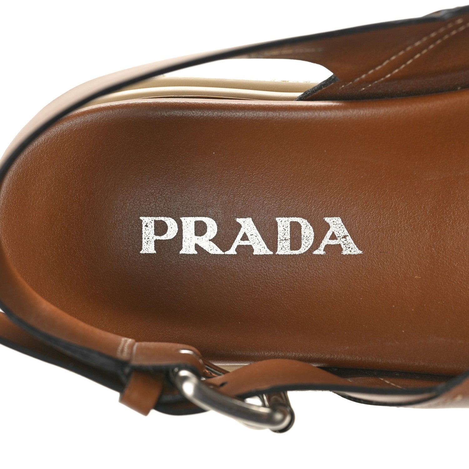 Prada Vitello Soft Espadrilles Platform Sandals 38.5 Cognac 6 of 10