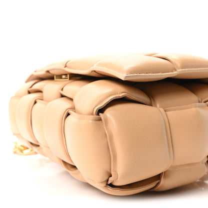 Bottega Veneta Lambskin Maxi Intreccio Padded Chain Cassette Crossbody Bag Almond 10 of 10