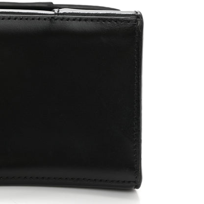 Balenciaga Shiny Box Calfskin Graffiti Logo Small Hourglass Top Handle Bag Black Pink 7 of 8